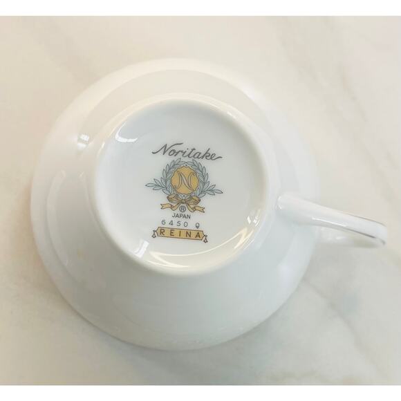 Noritake White Tea Set with Silver Accents - Picture 9 of 15